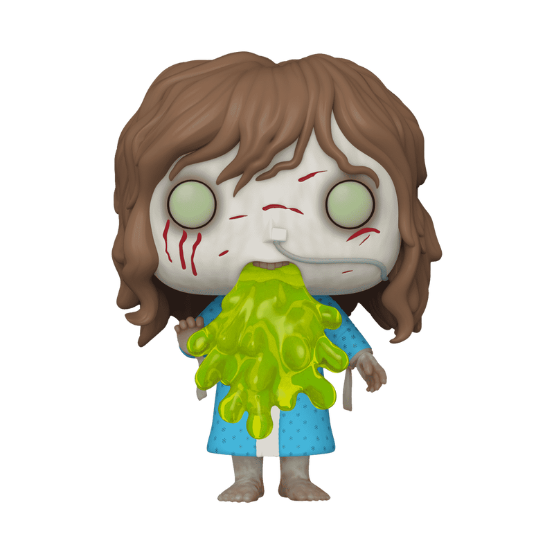 Pop! Regan from The Exorcist, possessed, and vomiting a green substance.